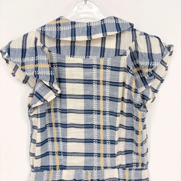 ACE & JIG Ophelia Button-Down Plaid Midi Dress in Honor Blue XS - Picture 7 of 13
